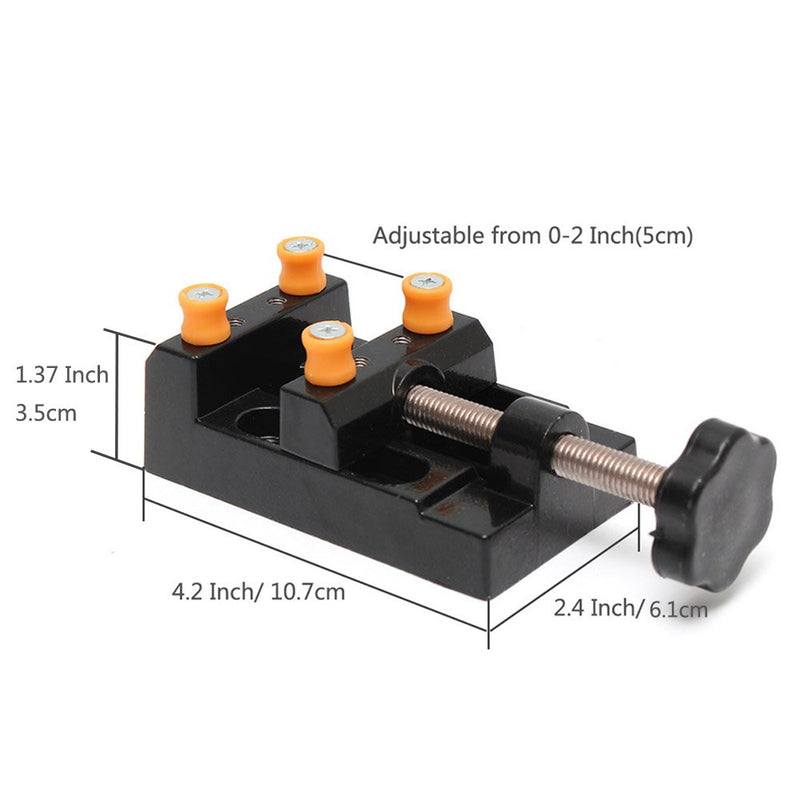 Yakamoz Universal Mini Drill Press Vise Clamp Table Bench Vice for Jewelry Walnut Nuclear Watch Repairing Clip On DIY Sculpture Craft Carving Bed Tool - NewNest Australia