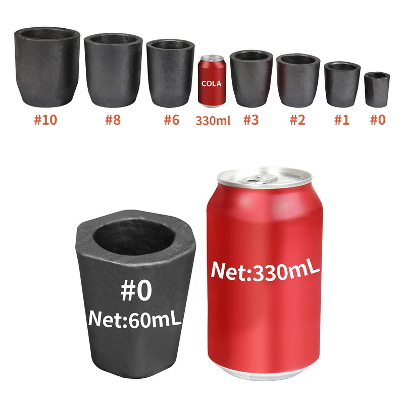 CANALHOUT Silicon Carbide Graphite Crucibles,Crucibles for Melting Metal,Withstand The High Temperature 1800℃(3272°F),Melting Casting Refining Aluminum Gold Silver Copper (0.5KG No.0) 0.5KG No.0 - NewNest Australia