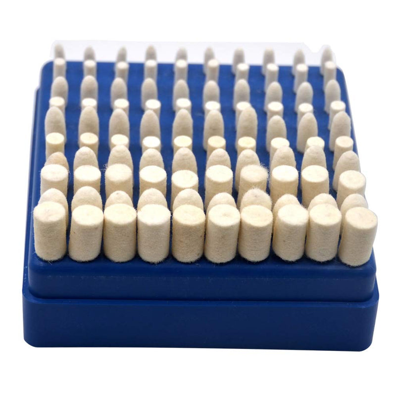 Oudtinx 100pcs Multifunctional Wool Felt Mandrel Mounted Grinding Polishing Accessories Attachment Set - Comepatible with Dremel-1/8 Inch Shank - NewNest Australia