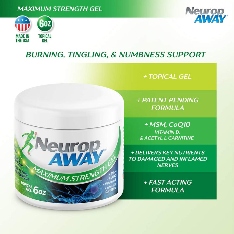 VasoCorp NeuropAWAY Neurop Pain Relief | 2 oz Maximum Strength Gel Nerve Pain Relief and neurop Pain Relief for feet, neurop Support for Burning Numbness Pain in Legs and feet Topical Gel. 2 Ounce (Pack of 1) - NewNest Australia