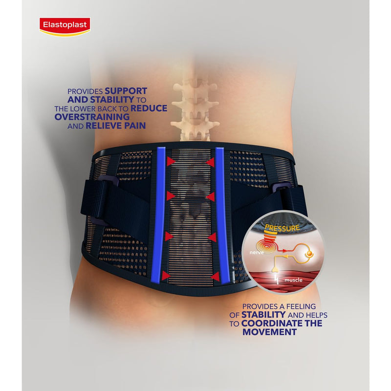 Elastoplast Protective Adjustable Back Support, Lumbar Support Belt, Relief for Lower and Chronic Back Pain, Arthritis, Sprains and Strains, Medical-Grade Back Brace, One Size, Waist Girth 82-118 cm - NewNest Australia