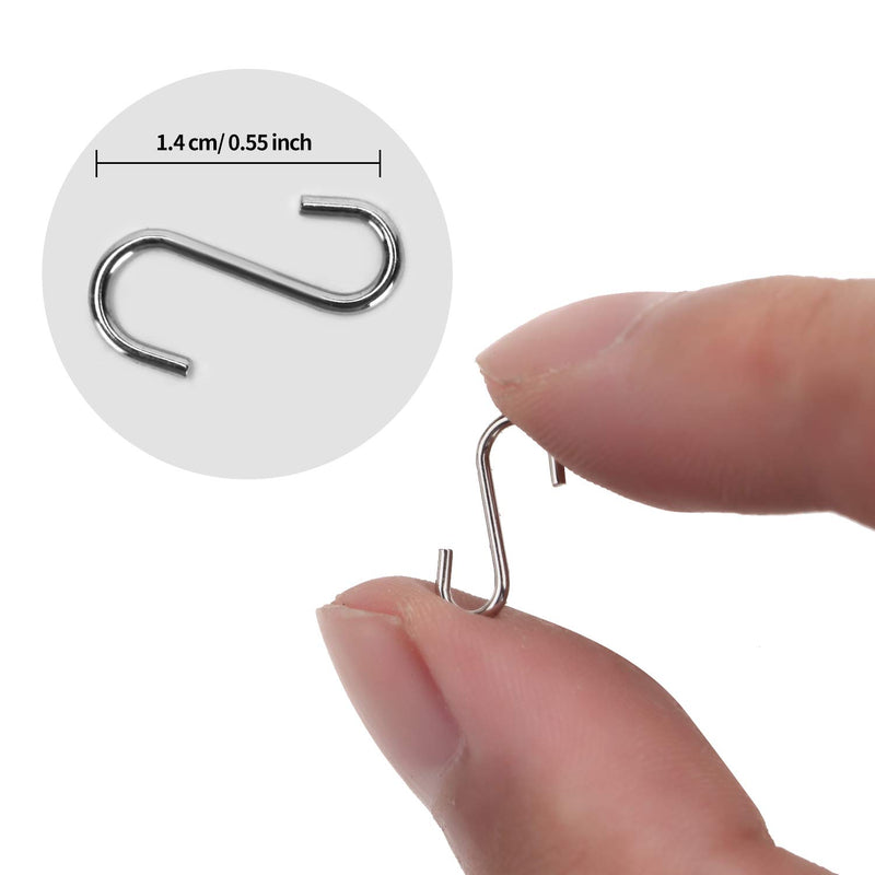 NewNest Australia - Senkary 100 Pieces 0.55 Inch Length Mini S Hooks Small S Hooks Connectors Metal S-Shaped Hangers for Crafts, Jewelry and Hanging 