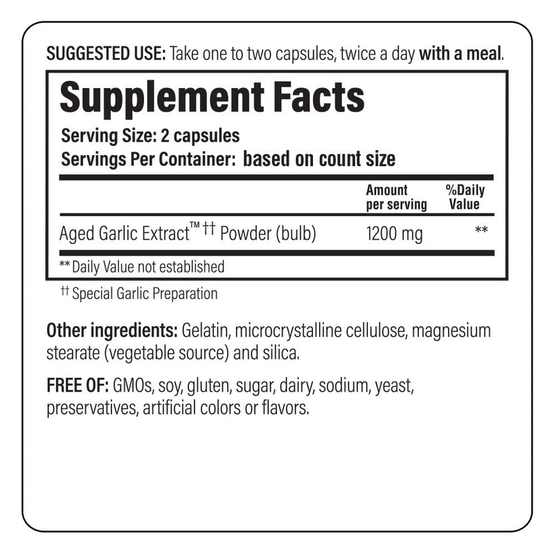 Kyolic Aged Garlic Extract Formula 200, Cardiovascular & Immune, Reserve 60 Capsules (Packaging May Vary) 60 Count (Pack of 1) - NewNest Australia