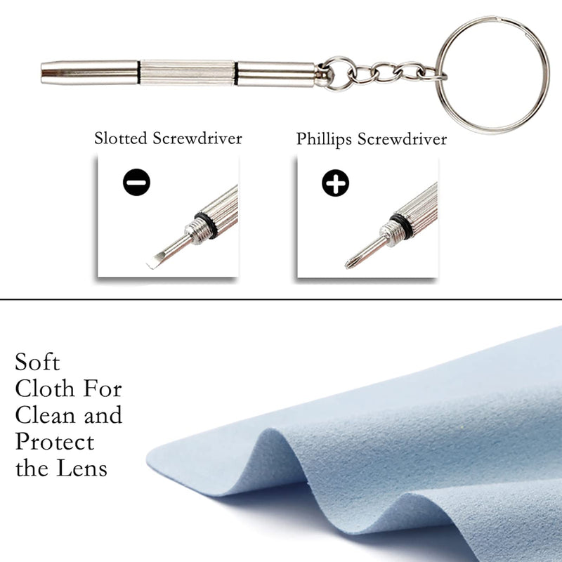 Glasses repair set, 25 pairs of silicone screw-on nose pads for glasses, with screws, tweezers and glasses cleaning cloths - NewNest Australia