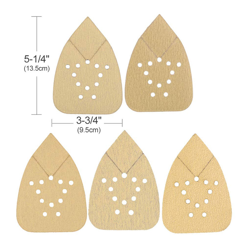 LotFancy Sanding Pads for Black and Decker Mouse Sanders, 50PCS 60 80 120 150 220 Grit Sandpaper Sheets Assortment - Hook and Loop Detail Palm Sander Sand Paper, 12 Holes - NewNest Australia