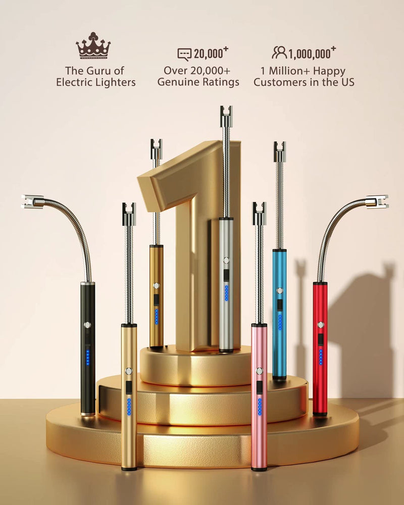 RONXS Lighter Electric Lighter, Light Your Large Candle with A Simple Press of Button, No Butane Fuel Safety Rechargeable Candle Lighters Matches(Black) Black - NewNest Australia