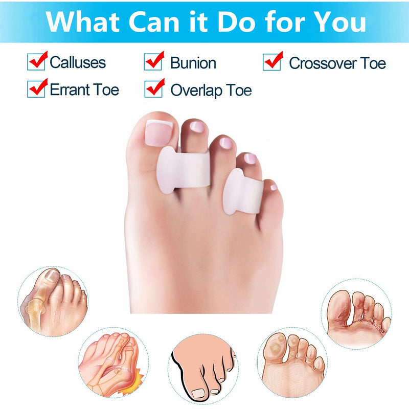 Toe Separator Little Toe Gel, Pack of 12 Toe Separators Silicone, Little Toe Splint for Overlapping Toes, Relief Little Toe Pressure and Pain, Suitable for Running, Hiking, Yoga. Toe separators - 12pcs - NewNest Australia