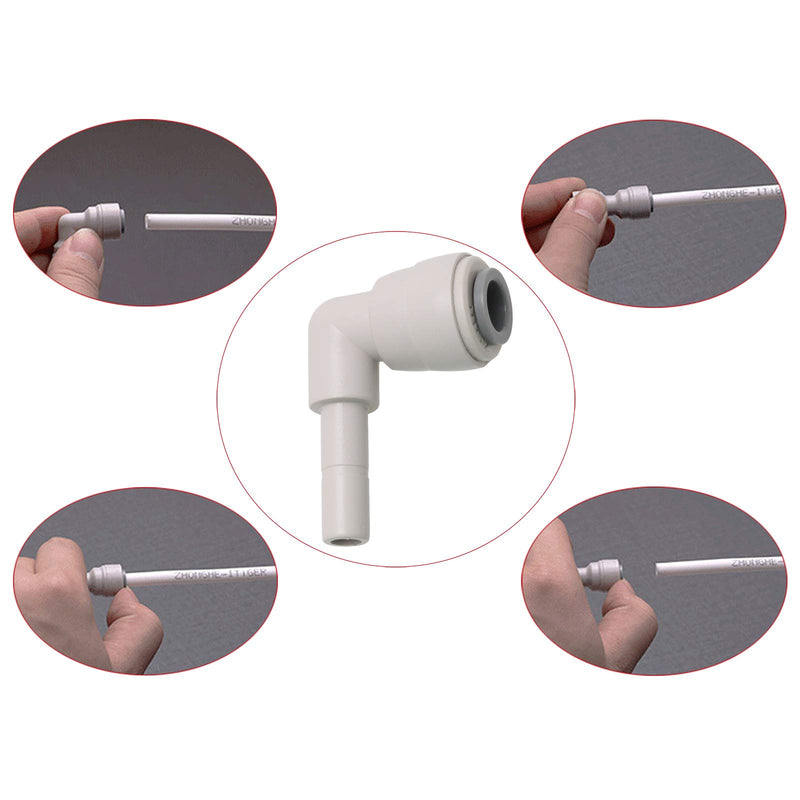 HJ Garden 5PCS 1/4Inch Stem Elbow Connector 90 degree elbow Push to Connect Plastic Quick Fittings - NewNest Australia