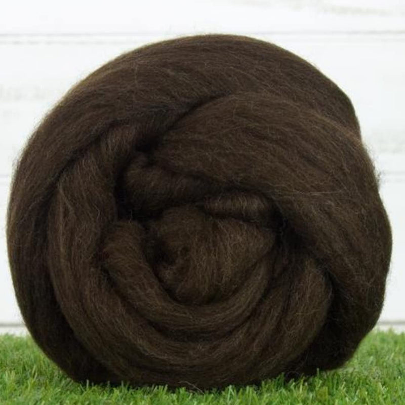 Revolution Fibers Corriedale Wool Roving 1 lb (16 Ounces) for Spinning | Soft Chunky Jumbo Yarn for Arm Knitting Blanket |100% Natural Undyed Wool Yarn Bulk, Felting Core, Carded Stuffing (Brown) Brown - NewNest Australia