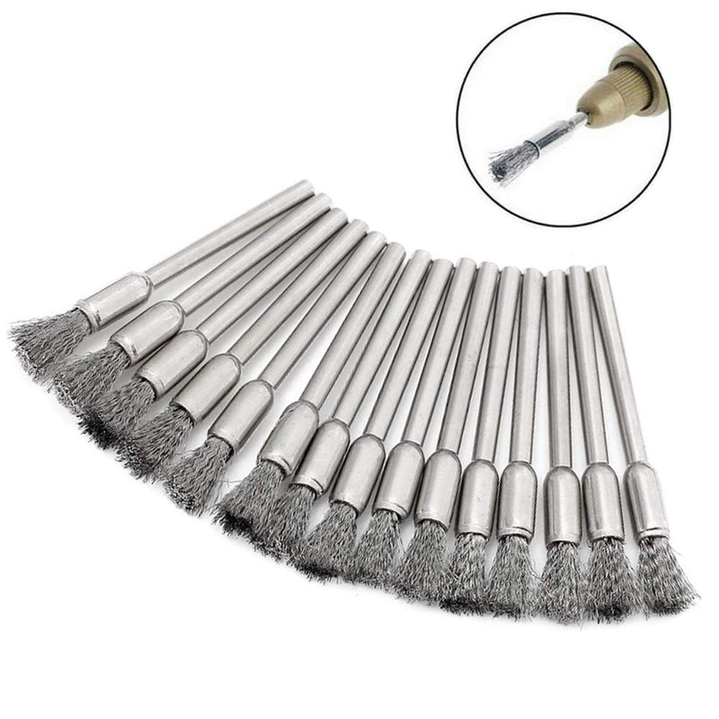 Mesee 45Pcs Silver Steel Wire Brush Set 1/8" Shank Wheel Cup Pen Polishing Brushes Kit for Rotary Tool Buffing Cleaning Grinding Accessories - NewNest Australia