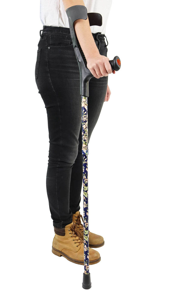 Pepe - Folding Crutches for Adults (x1 Unit, Open Cuff), Foldable Crutches for Women, Fold Up Coloured Crutches, Single Foldable Crutch for Men, Folding Crutch Aluminium, Walking Crutch 1 unit - NewNest Australia