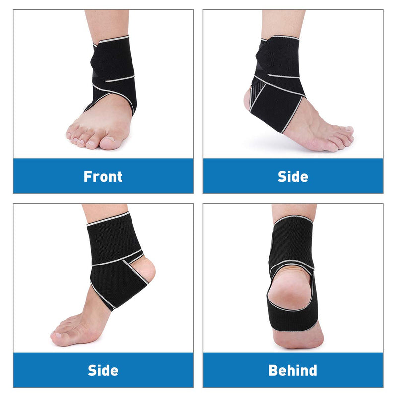 WASPO Ankle Support Brace - Adjustable Ankle Brace Wrap Strap for Sports Protect, Plantar Fasciitis, Achilles tendonitis, Ligament Damage, Injury Recovery, One Size for Men Women 1 PC Grey Grey-1pc - NewNest Australia