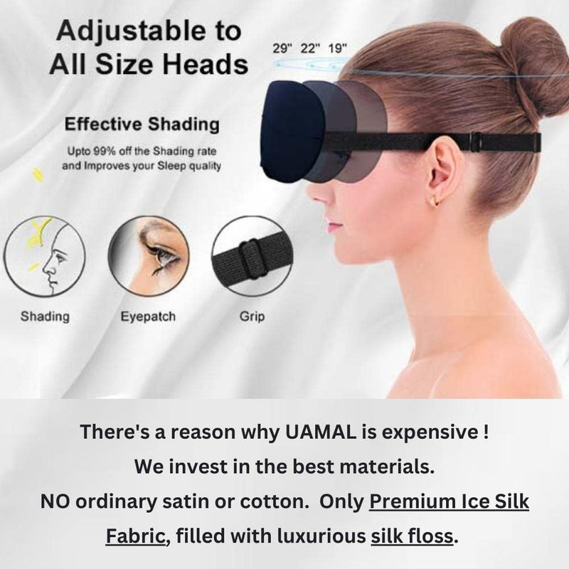 Silk Sleep Mask, Eye Mask for Sleeping, Blindfold Eye Mask, Super Soft Sleep Masks for Women & Men with Adjustable Straps, Sleeping Mask, Blackout Sleep Mask – Black Stars - NewNest Australia