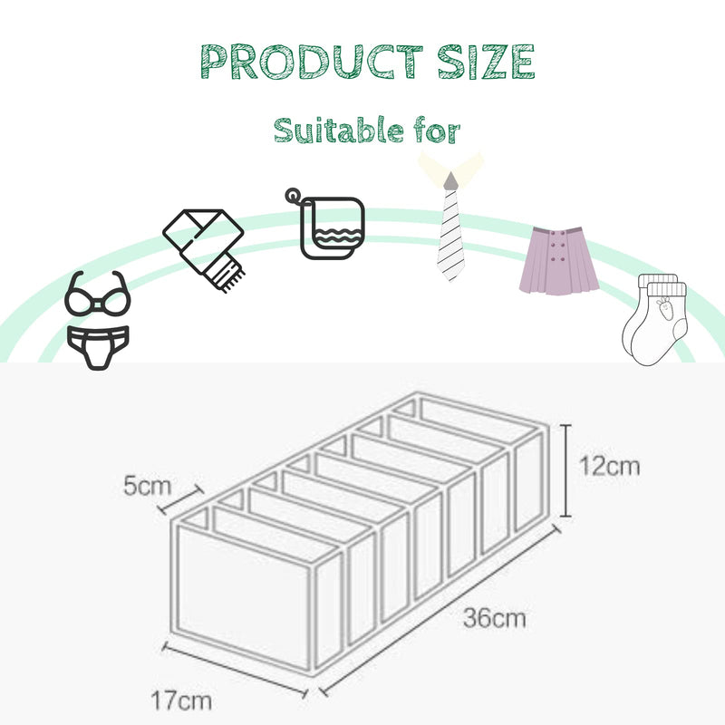 Washable Wardrobe Clothes Organizer, Upgraded 2Pcs Leggings T-Shirt Compartment Storage Box with Handles, 7 Grids Closet Organizers Storage, Foldable Drawer Mesh Separation Box for Bedroom(White) 2 Pcs - NewNest Australia