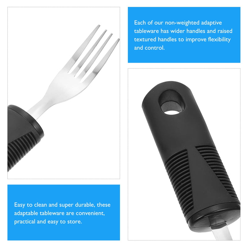 Adaptive Utensils Easy Grip Cutlery: 4 Pieces Bendable Fork Teaspoon Tablespoon Knife Non-Slip Handles For Hand Tremors Arthritis Parkinson'S Or Elderly People - NewNest Australia