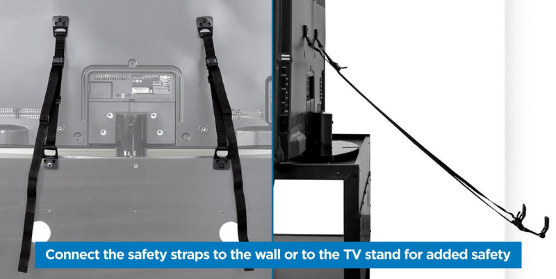 Mount-It! Safety Straps for TV, Furniture, Bookcase, Dresser and TV Stands - Anti-Tip Strap Television Anchor Kit for Baby Proofing, Earthquake Protection, 2 Pack, Mounting Hardware Included TV and Furniture Black - NewNest Australia