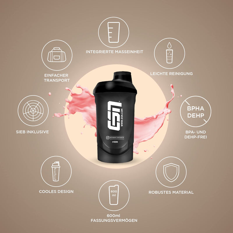 ESN Shaker, Black, 600 ml - NewNest Australia