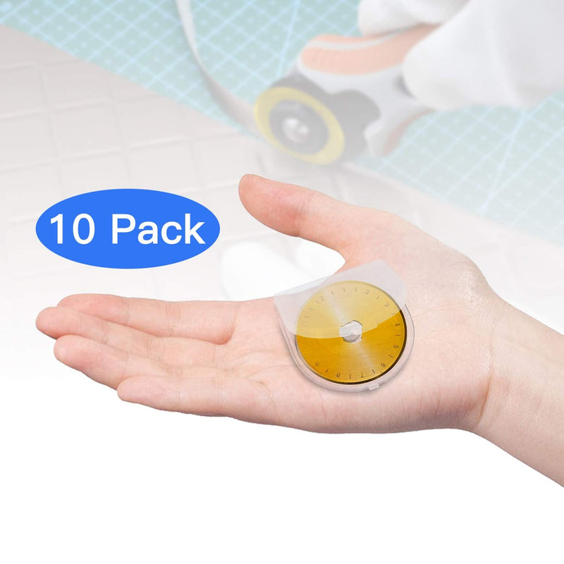 Titanium Rotary Cutter Blades 45mm 10 Pack Spare Replacement Blades with Improved Sharpness, Ideal for Quilting Scrapbooking Sewing Arts Crafts - NewNest Australia
