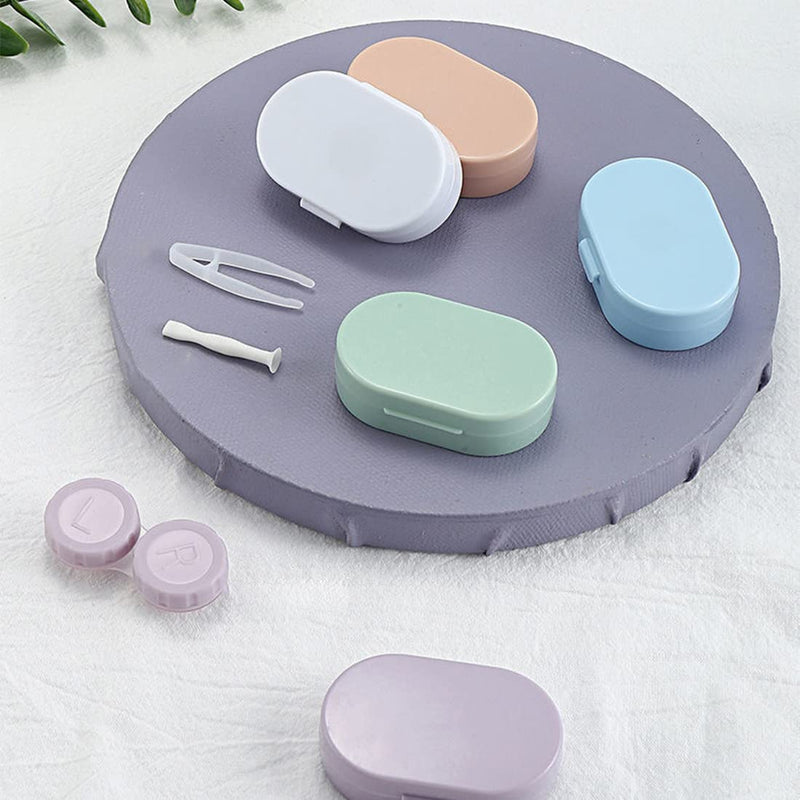 Pack Of 5 Portable Contact Lens Case Travel Set Mini Travel Contact Lens Case With Mirror Contact Lens Made Of Plastic For Contact Lenses Small Contact Lenses Accessories Case Portable Reusable - NewNest Australia