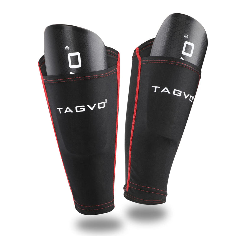 TAGVO Soccer Shin Guards, Kids Youth Adults Soccer Gear with Ankle Sleeves, Soccer Equipment Protection with Hard Protective Shell for Boys Girls Style_A Medium - NewNest Australia