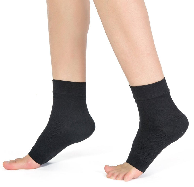 TOFLY® Plantar Fasciitis Socks for Women Men, Truly 20-30mmHg Compression Socks for Arch & Ankle Support, Foot Care Compression Sleeves for Injury Recovery, Eases Swelling, Pain Relief, 1 Pair S Black - NewNest Australia