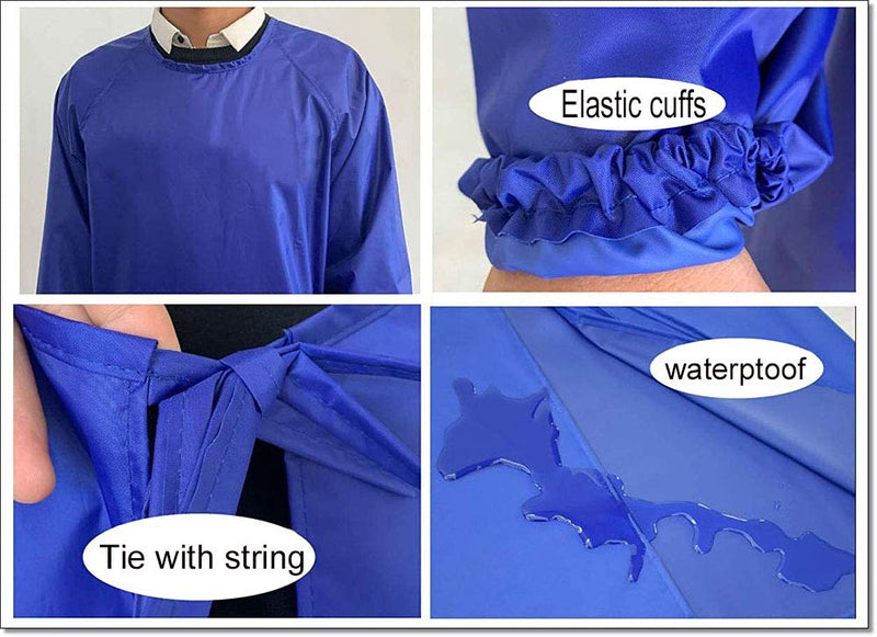 Waterproof Aprons with Long Sleeves woodworking apron Plus size Apron Water proof for Men Women MD008-Blue one size Blue - NewNest Australia