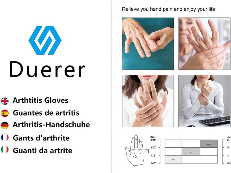 Duerer Arthritis Compression Gloves Women Men for RSI, Carpal Tunnel, Rheumatiod, Tendonitis, Fingerless Gloves for Computer Typing and Dailywork (Black, S) Small (1 Pair) Black - NewNest Australia