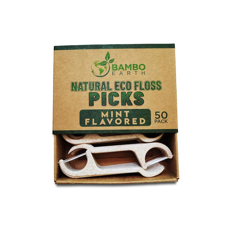 Natural Dental Floss Picks - Eco Friendly Cruelty Free & Vegan Tooth Flossers Pick Set with Biodegradable and Compostable BPA Free Handle & Zero Waste Packaging - 200 Pack (Mint) Mint - NewNest Australia