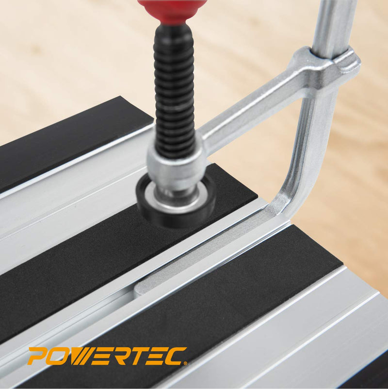 POWERTEC 71409 Quick Screw Guide Rail Clamp for MFT and Guide Rail System, 7” Capacity x 2-3/8” Throat Depth – 2 Pack - NewNest Australia