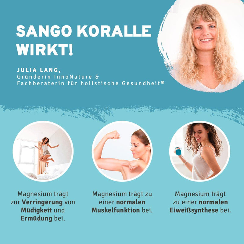 Sango sea coral 90 capsules. Natural calcium (20%) and magnesium (10%) in the body's optimal ratio of 2:1. Laboratory tested, highly usable, high dosage, vegan & made in Germany. 90 pieces (pack of 1) - NewNest Australia