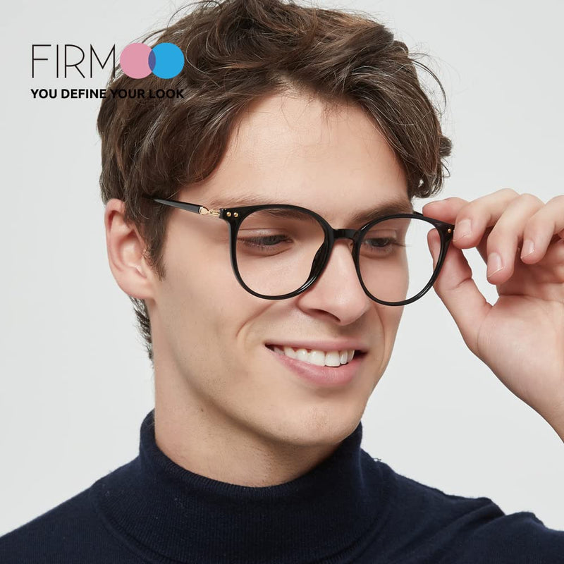 Firmoo blue light filter glasses without prescription for women/men, anti blue light UV protective glasses, TR full-rim glasses against eye strain, anti-reflective nerd glasses black 0.0x - NewNest Australia