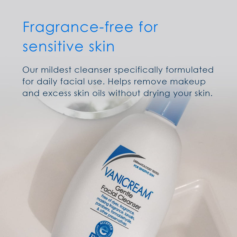 Vanicream Gentle Facial Cleanser with Pump Dispenser - 8 fl oz - Formulated Without Common Irritants for Those with Sensitive Skin 8 Fl Oz (Pack of 1) - NewNest Australia