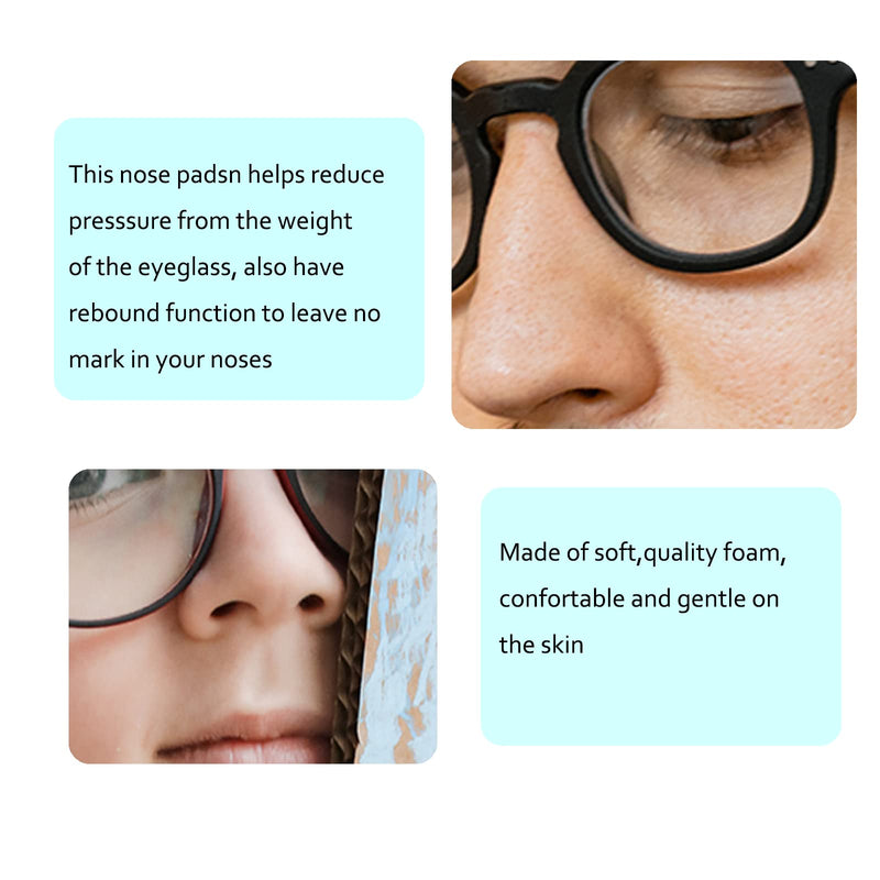 Zoetekway 16 Pairs Of Soft Foam Nose Pads, Non-Slip Pad For Glasses, Self-Adhesive Non-Slip Glasses Nose Pads, 1 Mm Thick, For Myopia Glasses, Reading Glasses, Sunglasses (Black) - NewNest Australia