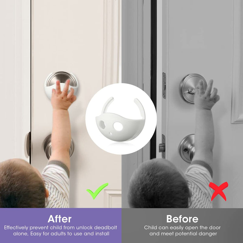 Magicfour Child Proof Deadbolt Lock, 2 Pack Door Safety Deadbolt Lock for Kids, Universal Size Deadbolt Child Safety Lock Cover Fits Most Deadbolt - NewNest Australia