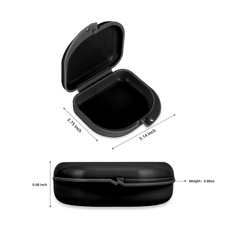 Orthodontic Mouthguard Case Dental Retainer Case with Vent Holes, Denture Holder Case Aligner Container Slim for Household|Office|Travel - Easy to Use - Black - NewNest Australia
