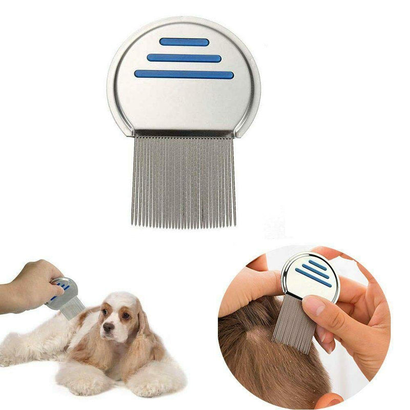 Lice Nit Comb Get Down Stainless Steel Metal Tooth Head Long Teeth/Professional Stainless Steel Nit Comb for Head Lice Treatment,Reusable,Removes Louse Nits (Pack of 1) 2 Count (Pack of 1) - NewNest Australia