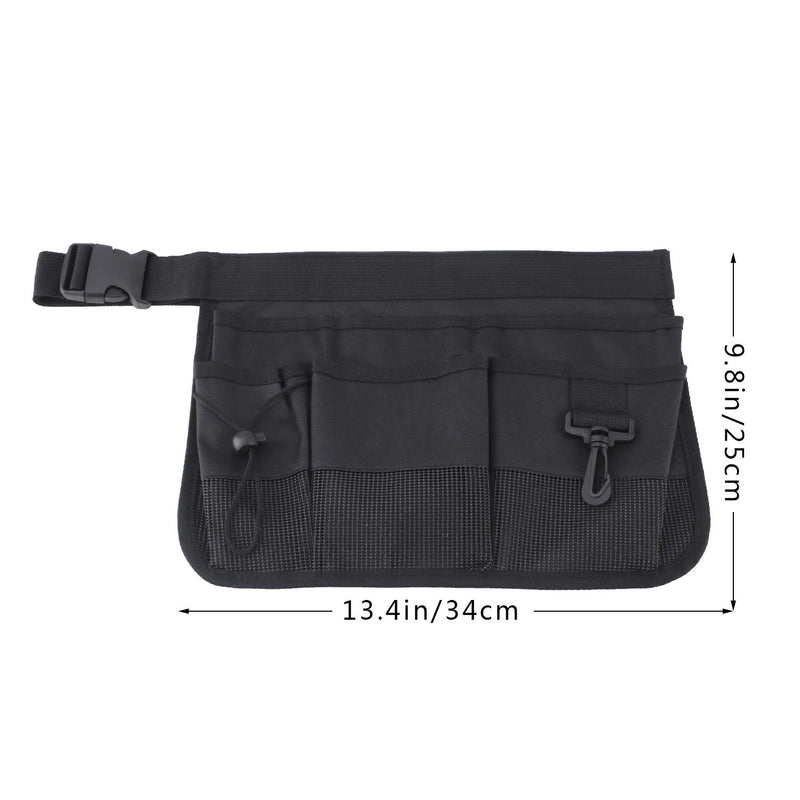 Geboor Gardening Tool Waist Bag Belt Heavy Duty Oxford Tool Apron with 7 Pockets of Different Sizes and Depth (Black) Black - NewNest Australia
