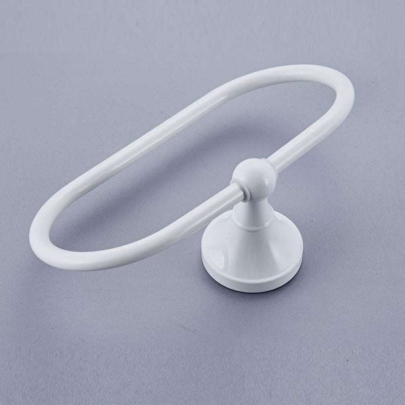 Aothpher Brass Towel Ring Oval Contemporary Bathroom Hand Towel Holder Wall Mounted,White Finish White - NewNest Australia