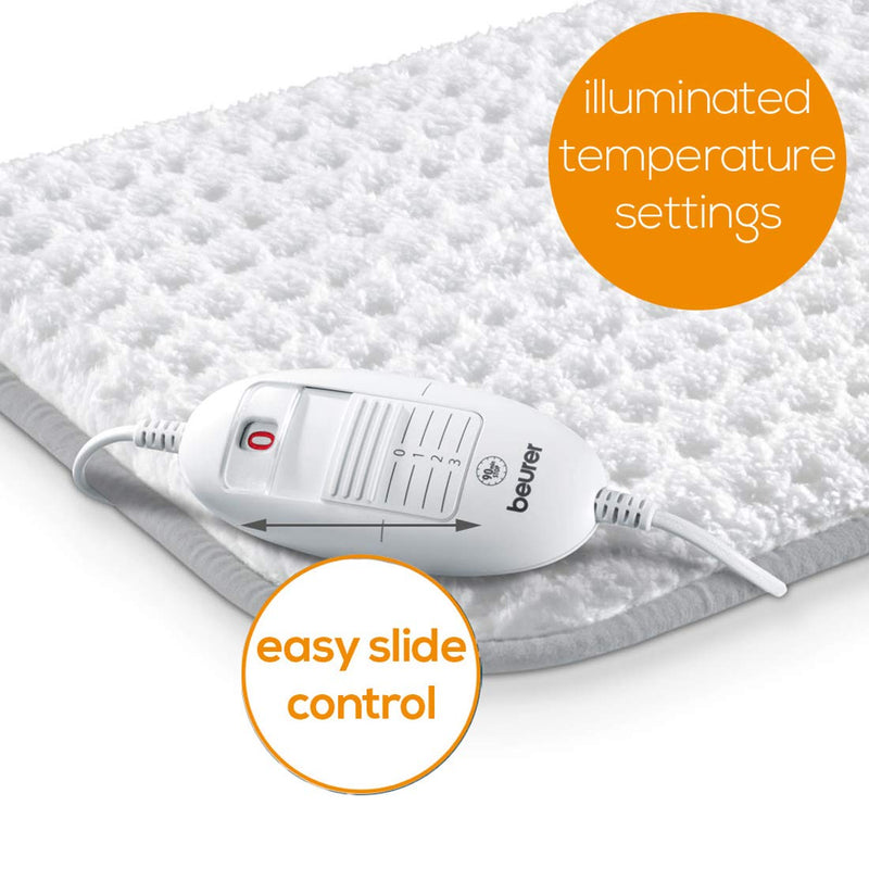 Beurer HK42UK Super-Cosy Heat Pad | Luxury soft fleece surface | Rapid warm-up function | 3 electronically regulated temperature settings | Machine-washable | Automatic switch-off - NewNest Australia