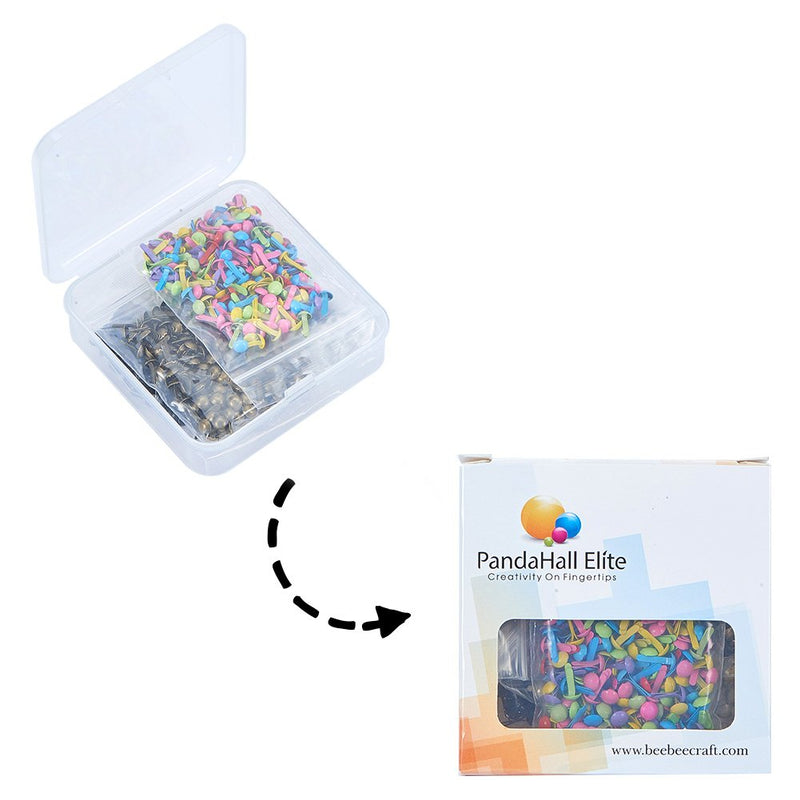 PH PandaHall 1000pcs 5 Colors Mini Brads Fasteners Metal Paper Fasteners Iron Plated Scrapbooking Brads for Crafts Making DIY Mixed 5 Colors(1000 Pcs） - NewNest Australia