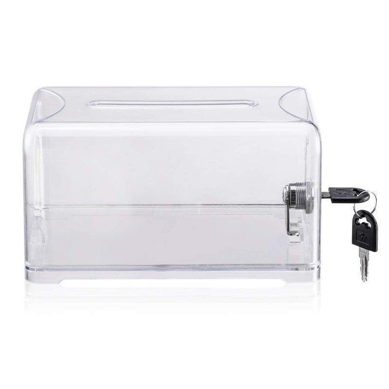 Polmart Clear Suggestion/Business Card/Drawing Box with Lock 1 Box - NewNest Australia