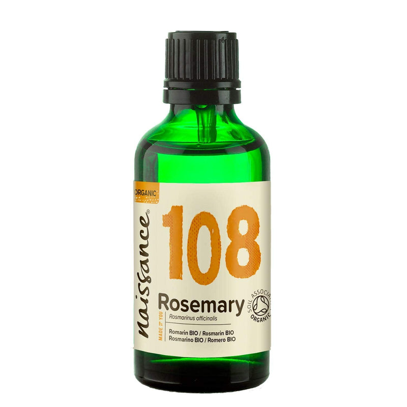 Naissance Rosemary Oil Organic (No. 108) - 50Ml - Pure Organic Rosemary Essential Oil For Hair, Beard, Face, Natural Cosmetics, Massage, Aromatherapy - Fragrance Oil For Aroma Diffusers - NewNest Australia