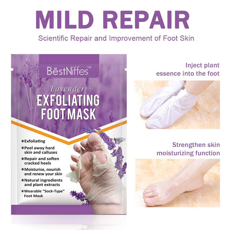 5 Pairs Foot Peel Mask - For Cracked Heels, Dead Skin & Calluses - Make Your Feet Soft & Get a Smooth Skin, Removes & Repairs Rough Heels, Dry Toe Skin - Exfoliating Peeling Natural Treatment - NewNest Australia