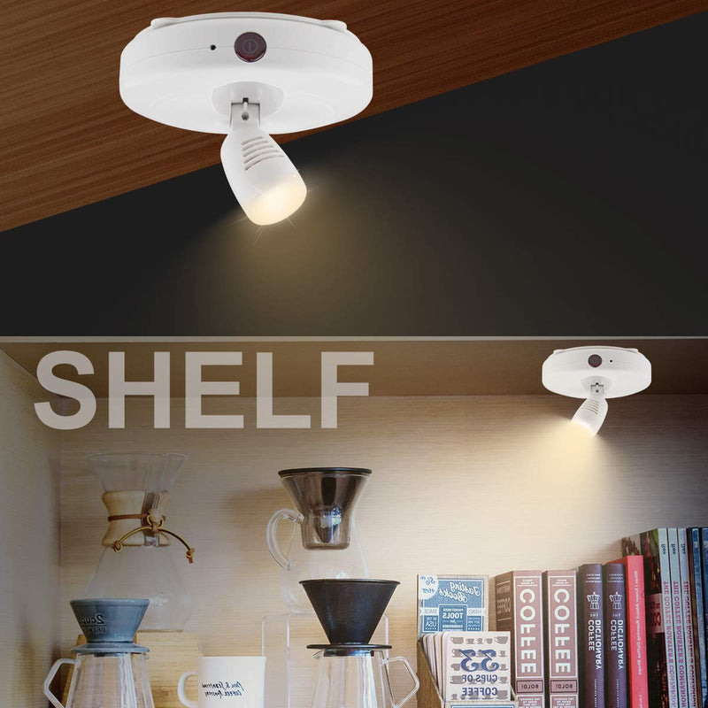 LUXSWAY Wirelss LED Spotlights| Battery Art Lights with 2Remote| Dimmable Accent Lights| Display Picture Lights with Rotatable Head| Stick On Wall Lights for Poster Dartboard Artwork-2Pack - NewNest Australia