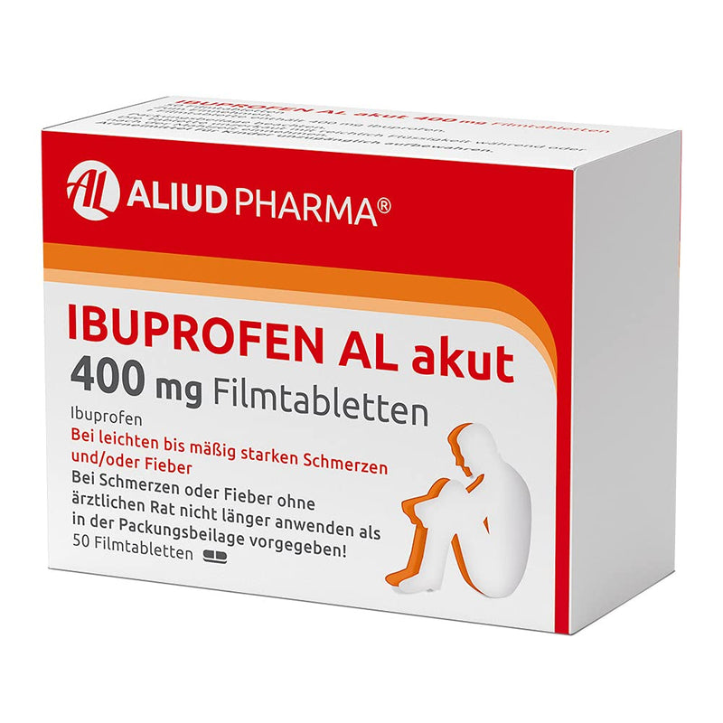 ALIUD PHARMA Ibuprofen AL acute 400 mg 50 film-coated tablets: For mild to moderate pain and/or fever 50 pieces (pack of 1) - NewNest Australia