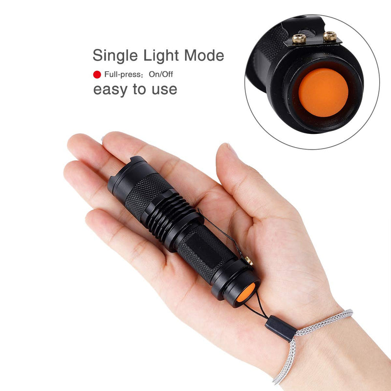 KunHe Small Mini Single Mode Led Flashlights Aa Battery 1 Mode Flashlight Pack of 6 - NewNest Australia