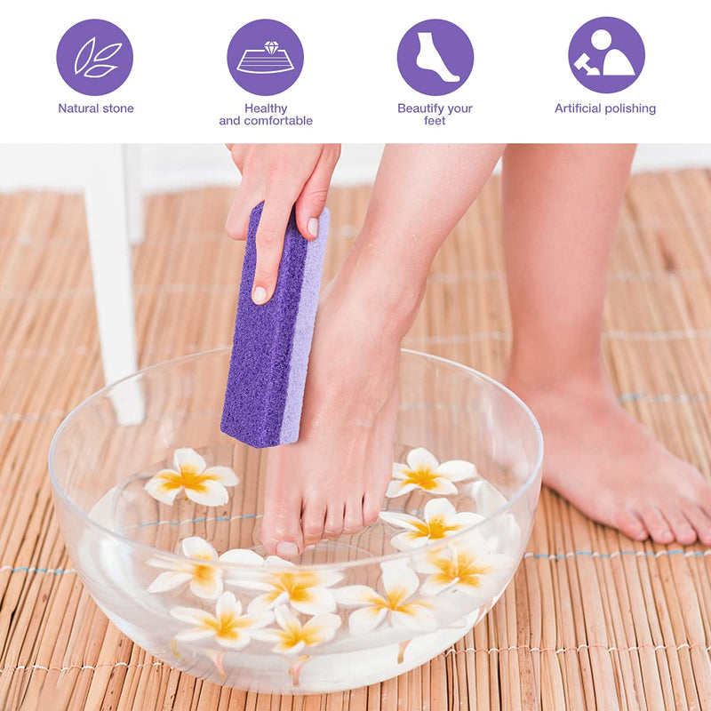 SUPVOX Foot Pumice Stone Block Foot Care Exfoliator Pedicure Tool Callus Remover Scrubber Dead Hard Skin Remover Cleaner 2PCS (Purple) - NewNest Australia