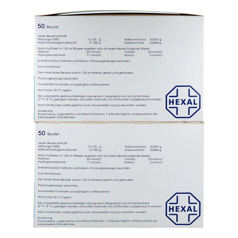 Macrogol HEXAL® plus electrolytes | 100 (2x50) bags | Effective help for chronic constipation | Gets the intestines moving gently and effectively - NewNest Australia