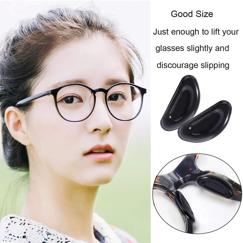 Eyeglass Nose Pads, Adhesive Anti-Slip Nose Pads, Soft Silicone Nose Pad Cushion for Glasses, Eyeglasses, Sunglasses, 12 Pairs (Black) Black - NewNest Australia