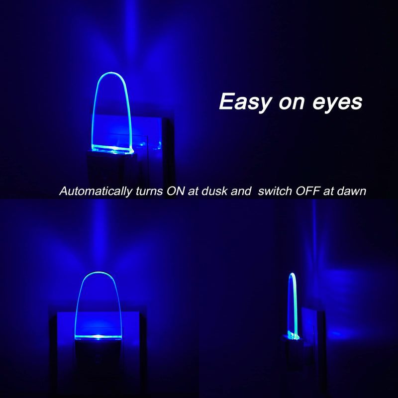 4 Pack Night Light Lamp with Dusk to Dawn Sensor, Plug in, Blue Led Night Light - NewNest Australia